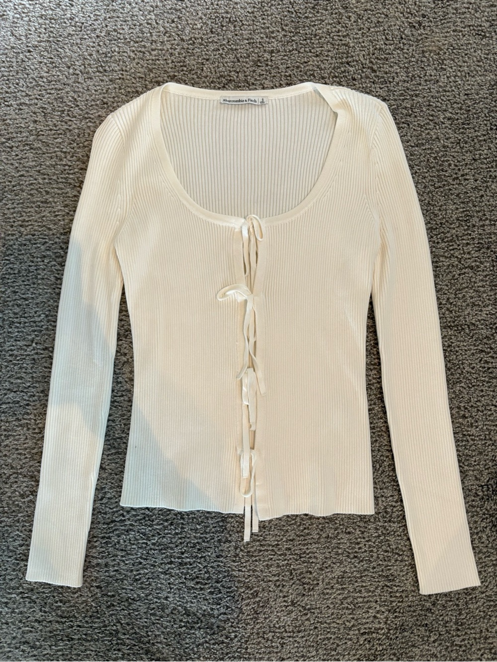 Abercrombie & Fitch  Ribbed Tie-Front Sweater